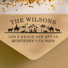 Geboorteplaats Baby Jesus Christ Return Adres Zelfinktende Stempel