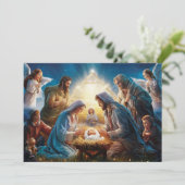 Geboorteplaats Baby Jesus Christmas Kaart #1 (Staand voorkant)