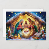 Geboorteplaats Baby Jesus Christmas Kaart #3 (Voorkant / Achterkant)