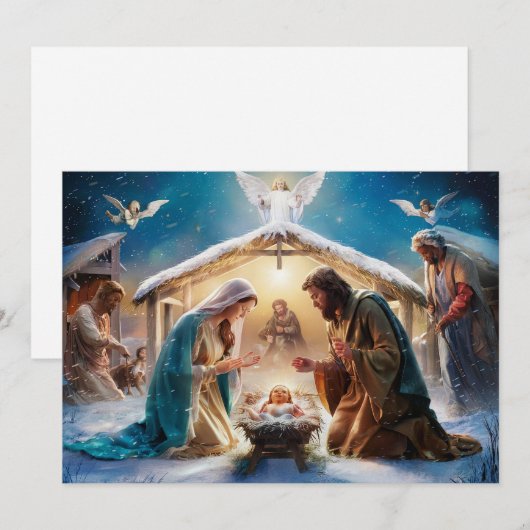 Geboorteplaats Baby Jesus Christmas Kaart #4 (Voorkant / Achterkant)