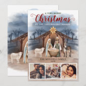 Geboorteplaats Baby Jesus Foto Vrolijk Kerstfeest Feestdagenkaart (Voorkant / Achterkant)