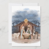 Geboorteplaats Baby Jesus Foto Vrolijk Kerstfeest Feestdagenkaart (Achterkant)