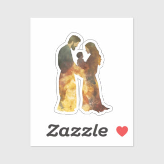 Geboorteplaats, Baby Jezus, Maria en Jozef Sticker