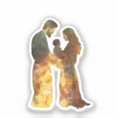 Geboorteplaats, Baby Jezus, Maria en Jozef Sticker (Voorkant)