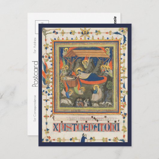 Geboorteplaats C.1340 | Blue Beach Song™-Briefkaar Briefkaart (Voorkant / Achterkant)