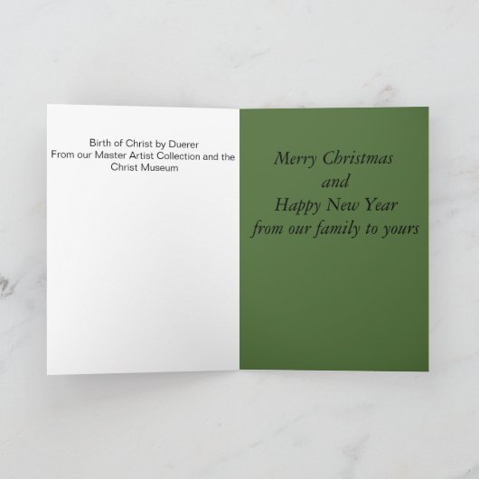 Geboorteplaats: Duerer Feestdagen Kaart (Binnen)