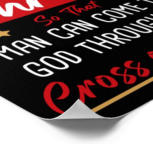 Geboorteplaats en kruis van Jezus Christus: Kerstg Poster (Hoek)