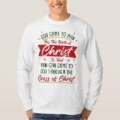 Geboorteplaats en kruis van Jezus Christus Kerstge T-shirt (Voorkant)
