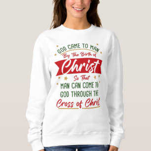 Geboorteplaats en kruis van Jezus Christus Kerstge Trui