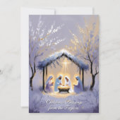 Geboorteplaats glorie aan God Elegant Kerstmis Feestdagenkaart (Voorkant)