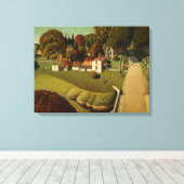 Geboorteplaats Herbert Hoover door Grant Wood Canvas Afdruk (Insitu (Houten vloer))