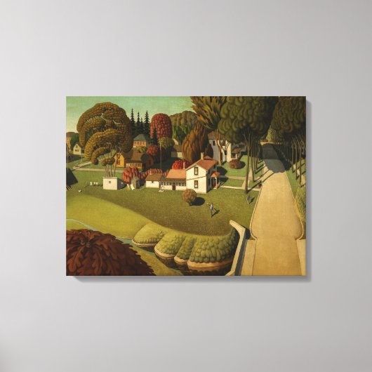 Geboorteplaats Herbert Hoover door Grant Wood Canvas Afdruk (Voorkant)