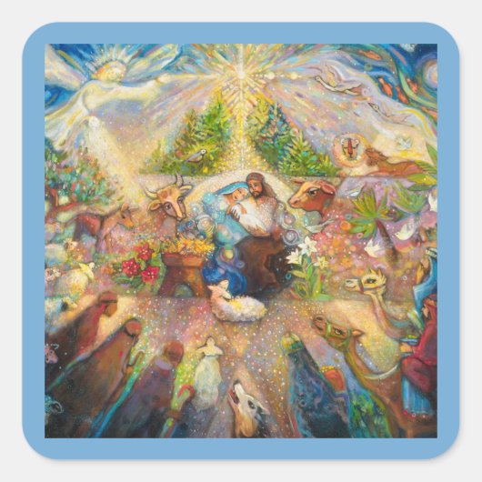 Geboorteplaats Holy Family Kerst stickers (Voorkant)