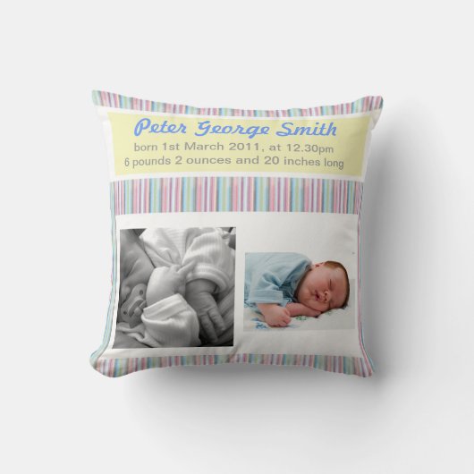 Geboorteplaats: Jongen/Girl Pillow Kussen (Voorkant)