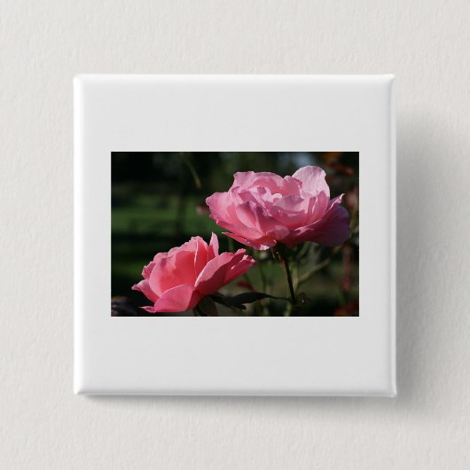 Geboorteplaats - JUNE - Roos Vierkante Button 5,1 Cm (Voorkant)
