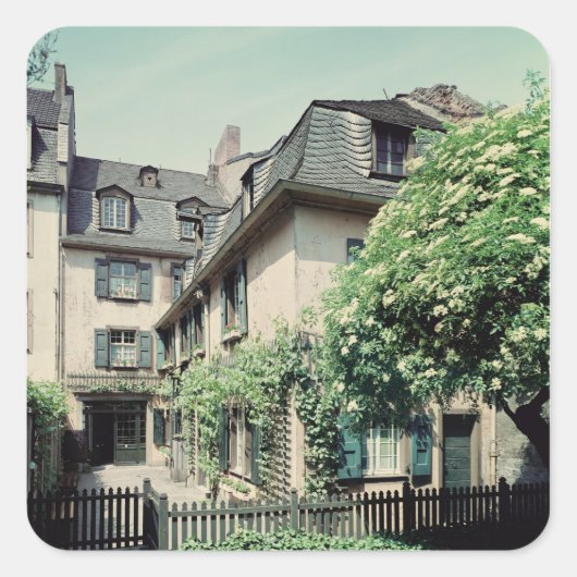 Geboorteplaats: Ludwig van Beethoven Vierkante Sticker (Voorkant)