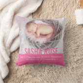 Geboorteplaats: nieuwgeboren geschenk roze geboort kussen (Deken)