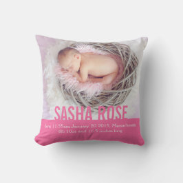 Geboorteplaats: nieuwgeboren geschenk roze geboort kussen