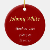 Geboorteplaats of adoptietoeslag keramisch ornament (Achterkant)