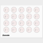 Geboorteplaats: Pastel Silver ballerina Ronde Sticker (Vel)