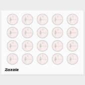 Geboorteplaats: Pastel Silver ballerina Ronde Sticker (Vel)