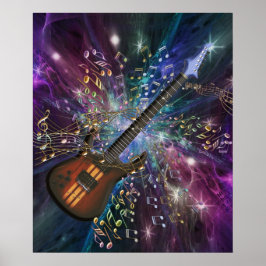Geboorteplaats: Poster Guitar Space Music
