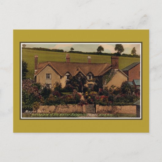 Geboorteplaats: Sir Walter Raleigh, Hayes Barton Briefkaart (Voorkant)