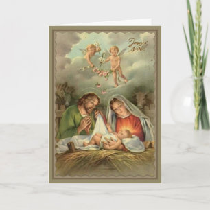 Geboorteplaats St. Joseph Virgin Mary Baby Jesus A Feestdagen Kaart