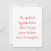 Geboorteplaats: Twins, Pink Baby Elephant gefelici (Achterkant)