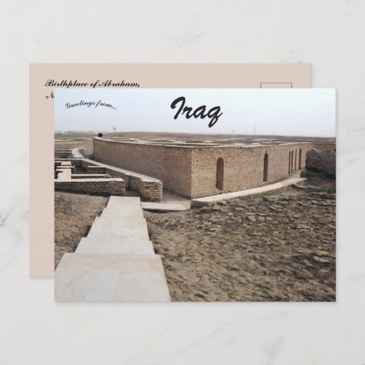 Geboorteplaats van Abraham Nasiriyah Irak Briefkaart (Voorkant / Achterkant)