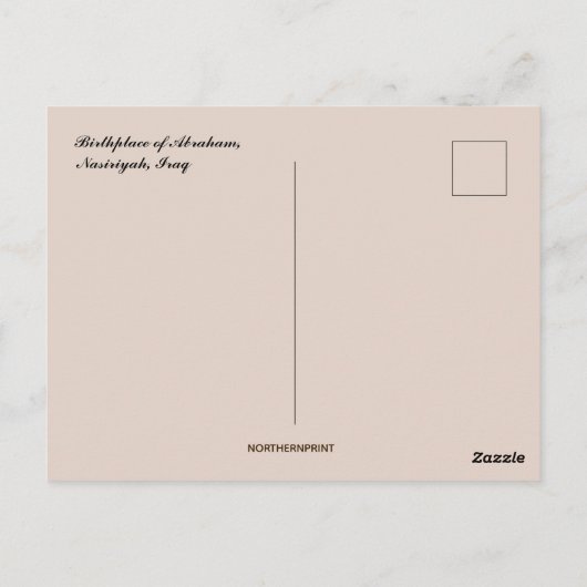 Geboorteplaats van Abraham Nasiriyah Irak Briefkaart (Achterkant)