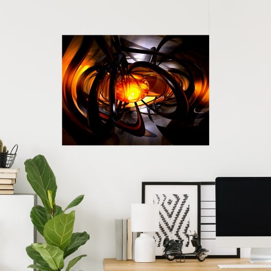 Geboorteplaats van een Abstract Poster van de Zon (Thuiskantoor)