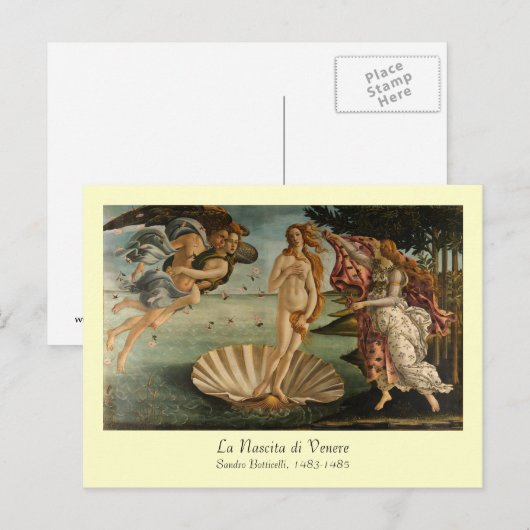 Geboorteplaats van het Briefkaart van Venus (Voorkant / Achterkant)