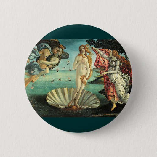 Geboorteplaats Venus, 1485 Ronde Button 5,7 Cm (Voorkant)