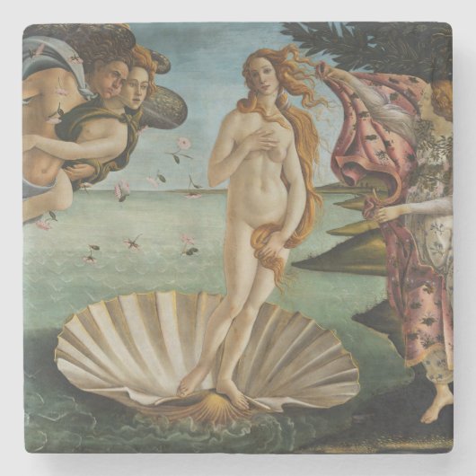 Geboorteplaats: Venus, Sandro Botticelli Stenen Onderzetter (Voorkant)