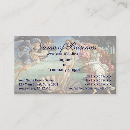Geboorteplaats: Venus, Sandro Botticelli Visitekaartje (Voorkant)