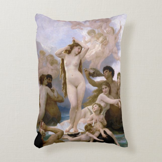 Geboorteplaats: Venus, William-Adolphe Bouguereau Accent Kussen (Voorkant(Verticaal))