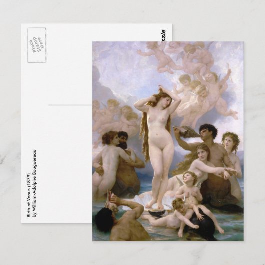 Geboorteplaats: Venus, William-Adolphe Bouguereau Briefkaart (Voorkant / Achterkant)