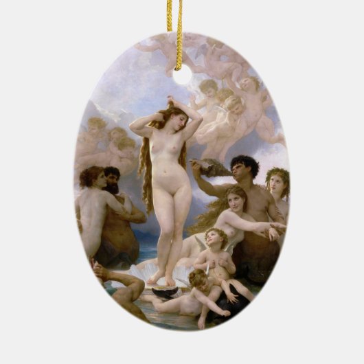 Geboorteplaats: Venus, William-Adolphe Bouguereau Keramisch Ornament (Achterkant)