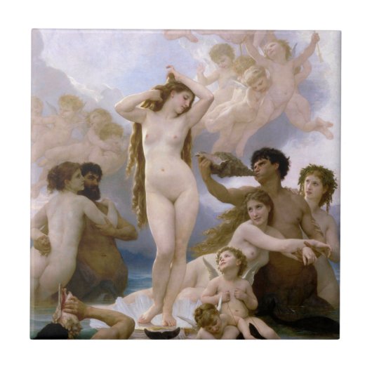 Geboorteplaats: Venus, William-Adolphe Bouguereau Tegeltje (Voorkant)