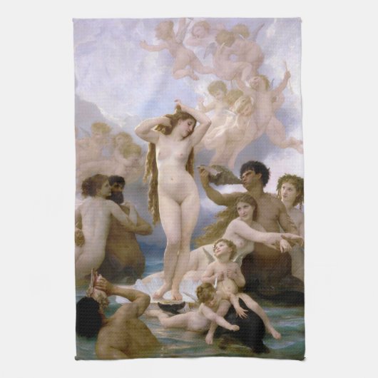 Geboorteplaats: Venus, William-Adolphe Bouguereau Theedoek (Verticaal)