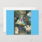 Geboorteplaats Vintage Christmas Briefkaart (Voorkant / Achterkant)