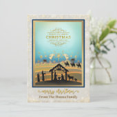 Geboorteplaats "Vrolijk Kerstfeest & Gelukkig Nieu Feestdagenkaart (Staand voorkant)