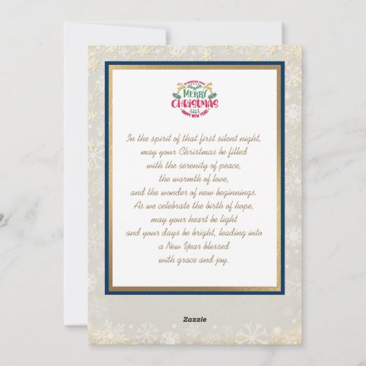 Geboorteplaats "Vrolijk Kerstfeest & Gelukkig Nieu Feestdagenkaart (Achterkant)