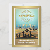 Geboorteplaats "Vrolijk Kerstfeest & Gelukkig Nieu Feestdagenkaart (Voorkant)