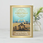 Geboorteplaats "Vrolijk Kerstfeest & Gelukkig Nieu Feestdagenkaart (Staand voorkant)