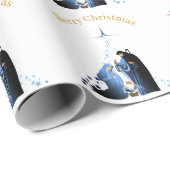 Geboorteplaats Vrolijke kerstgroeten Cadeaupapier (Rol Hoek)