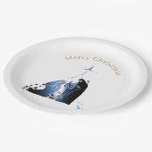 Geboorteplaats Vrolijke kerstgroeten Papieren Bordje (Gekanteld)