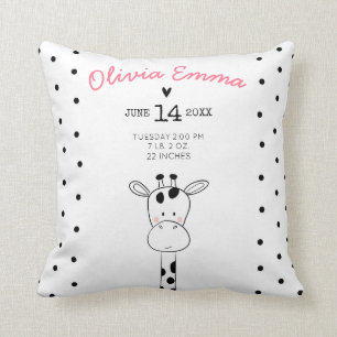 Geboortestaat Nursery Throw kussen Modern Giraffe