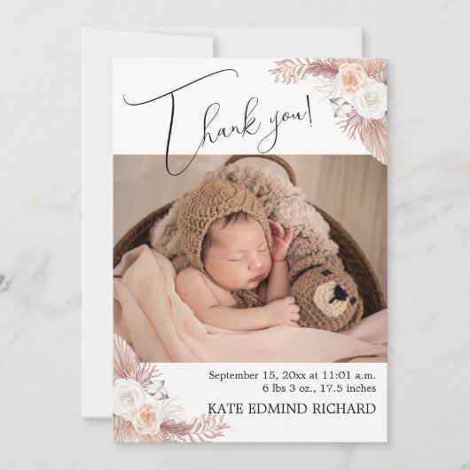 Geboortestatistieken 2 foto overlay script pasgebo aankondiging (Voorkant)